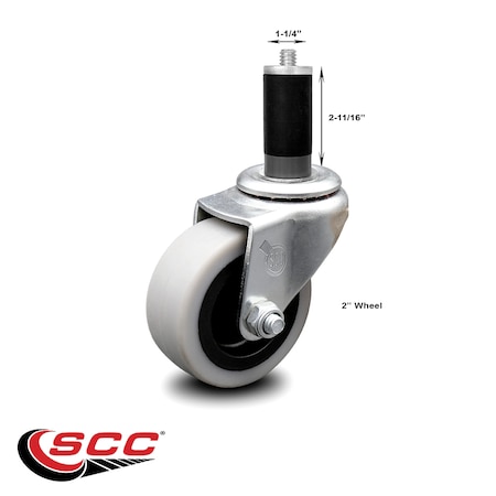 Service Caster 2 Inch Thermoplastic Rubber Wheel 1-1/4 Inch Expanding Stem Caster SCC SCC-EX05S210-TPRS-114